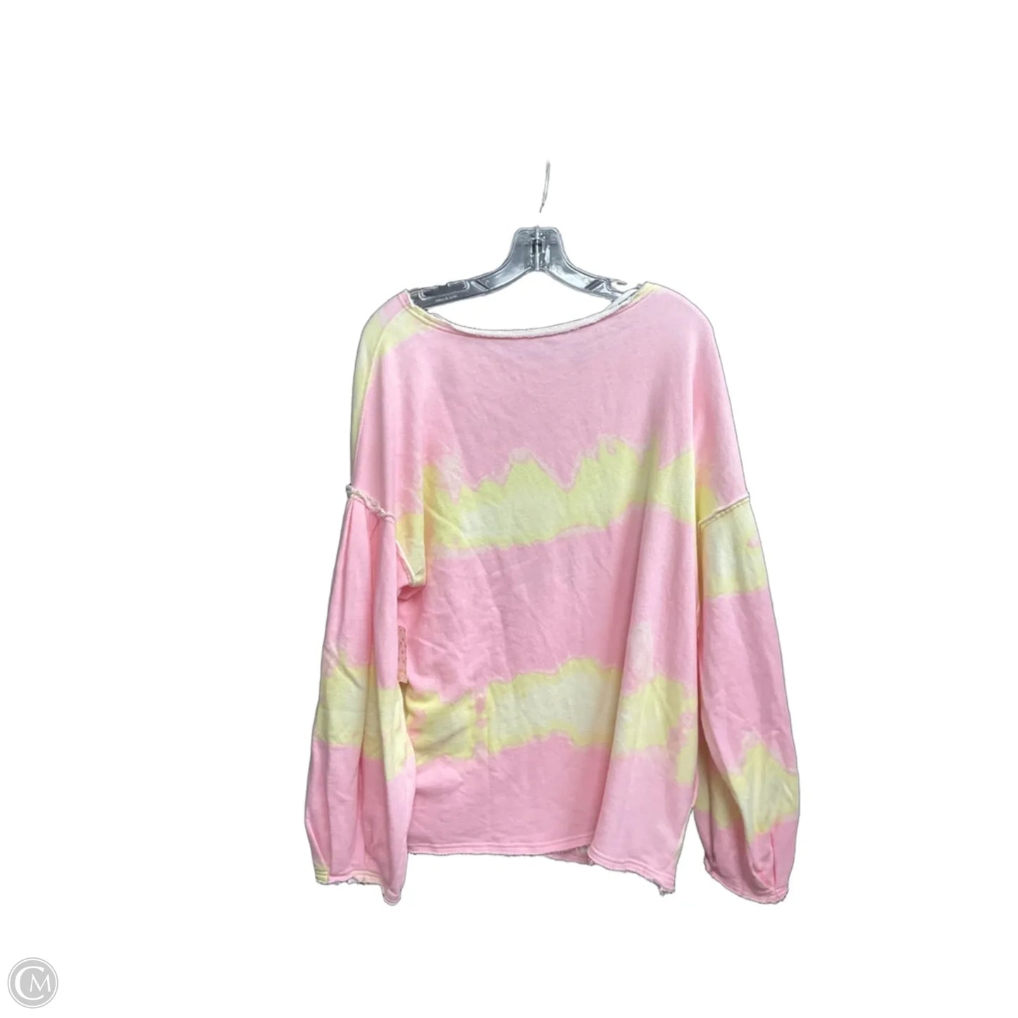 Sweatshirt Crewneck By Free People In Pink & Yellow, Size: M