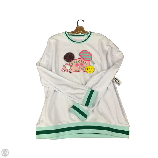 Sweatshirt Crewneck By Simply Southern In Pink & White, Size: Xxl