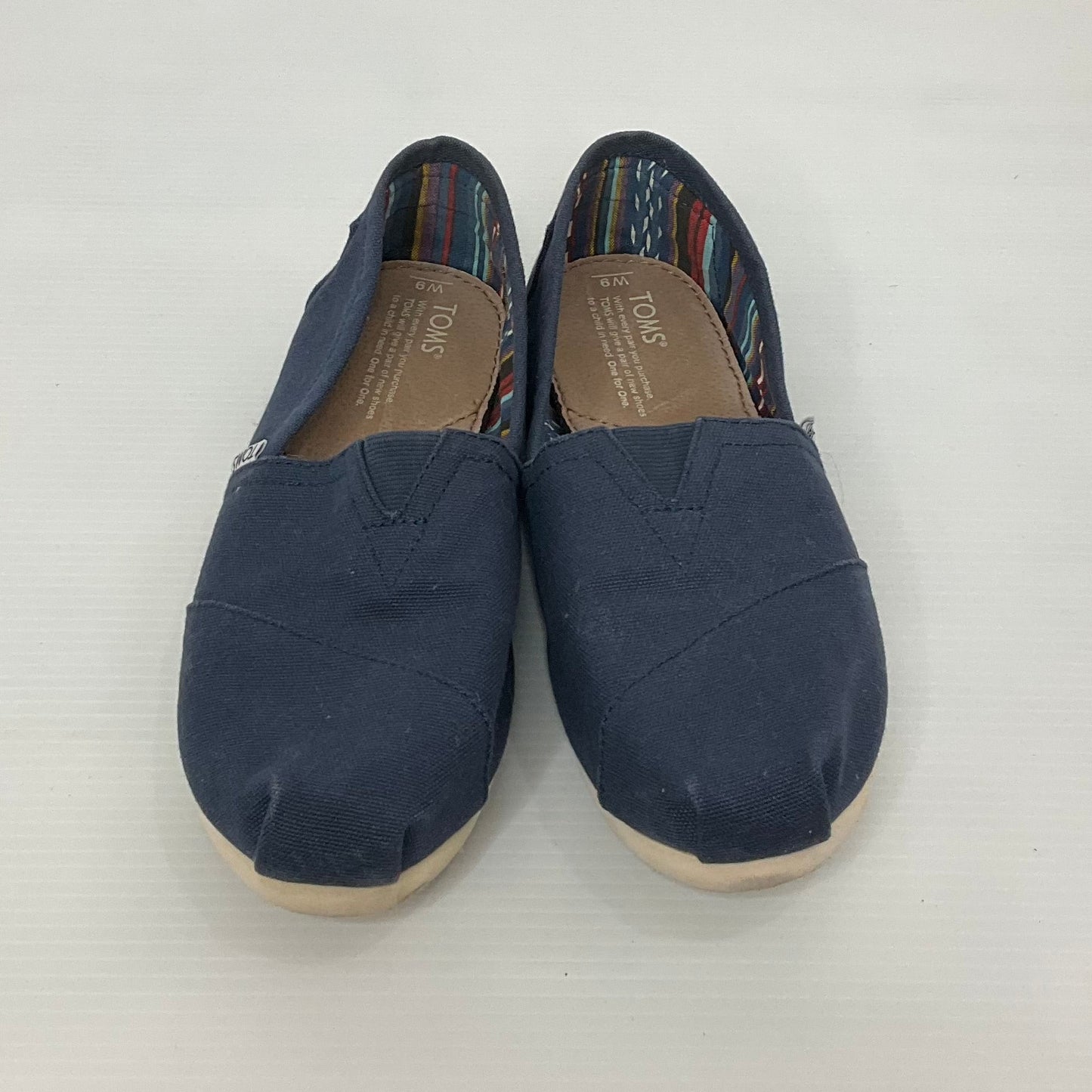 Blue Shoes Flats Toms, Size 9