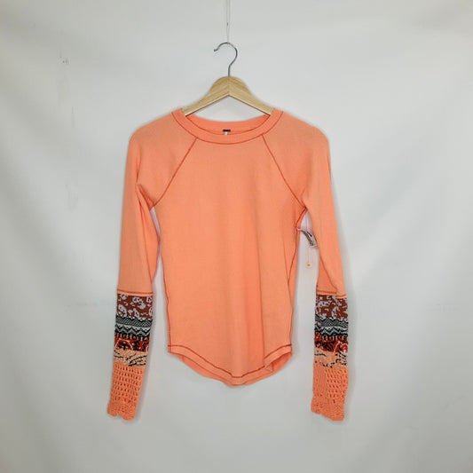 Top Long Sleeve By Free People In Orange, Size: S