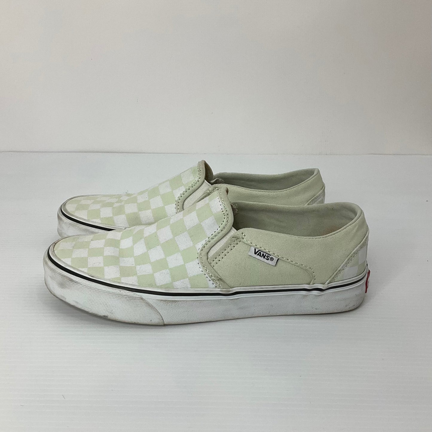 Checkered Pattern Shoes Flats Vans, Size 7