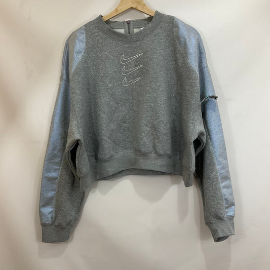 Athletic Sweatshirt Crewneck By Nike Apparel In Grey, Size: L