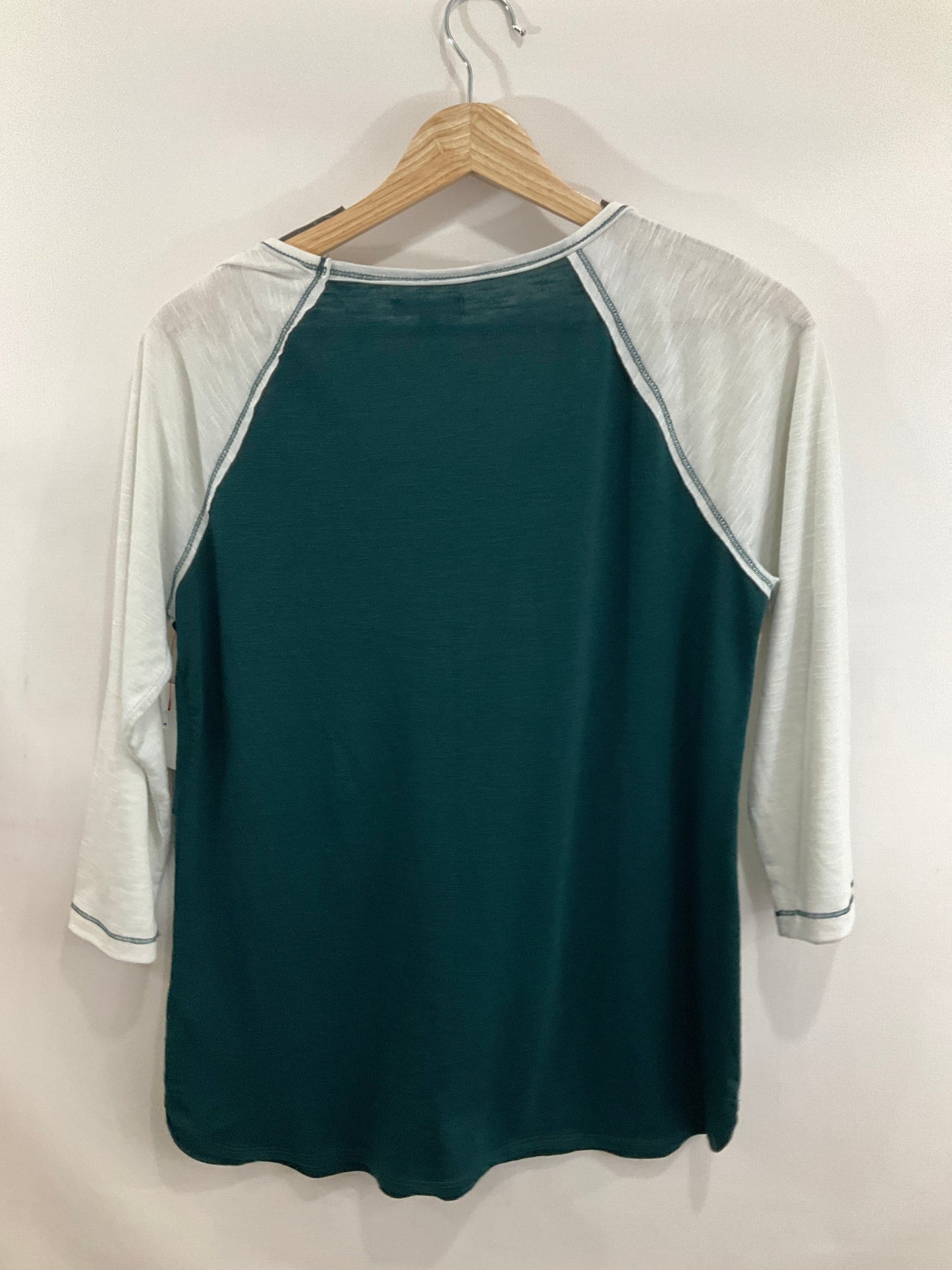 Top 3/4 Sleeve By Maurices In Green White, Size: M