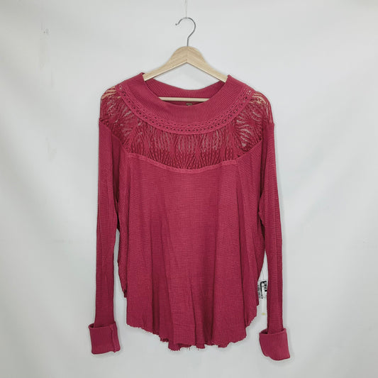 Top Long Sleeve By Free People In Red, Size: S