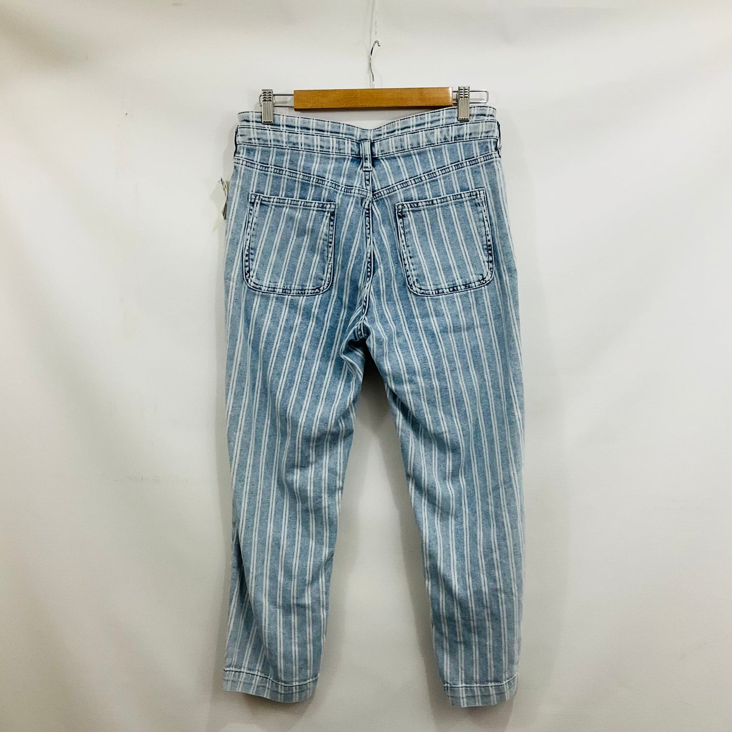 Jeans Skinny By Anthropologie In Striped Pattern, Size: 8