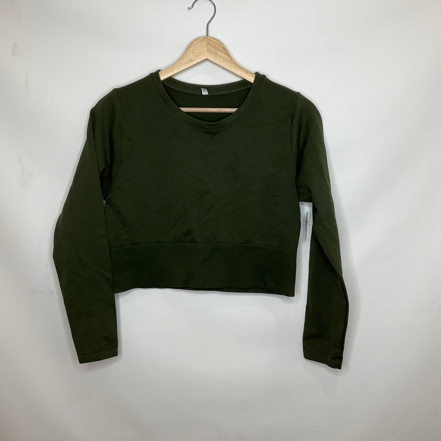 Green Athletic Top Long Sleeve Collar Aerie, Size L