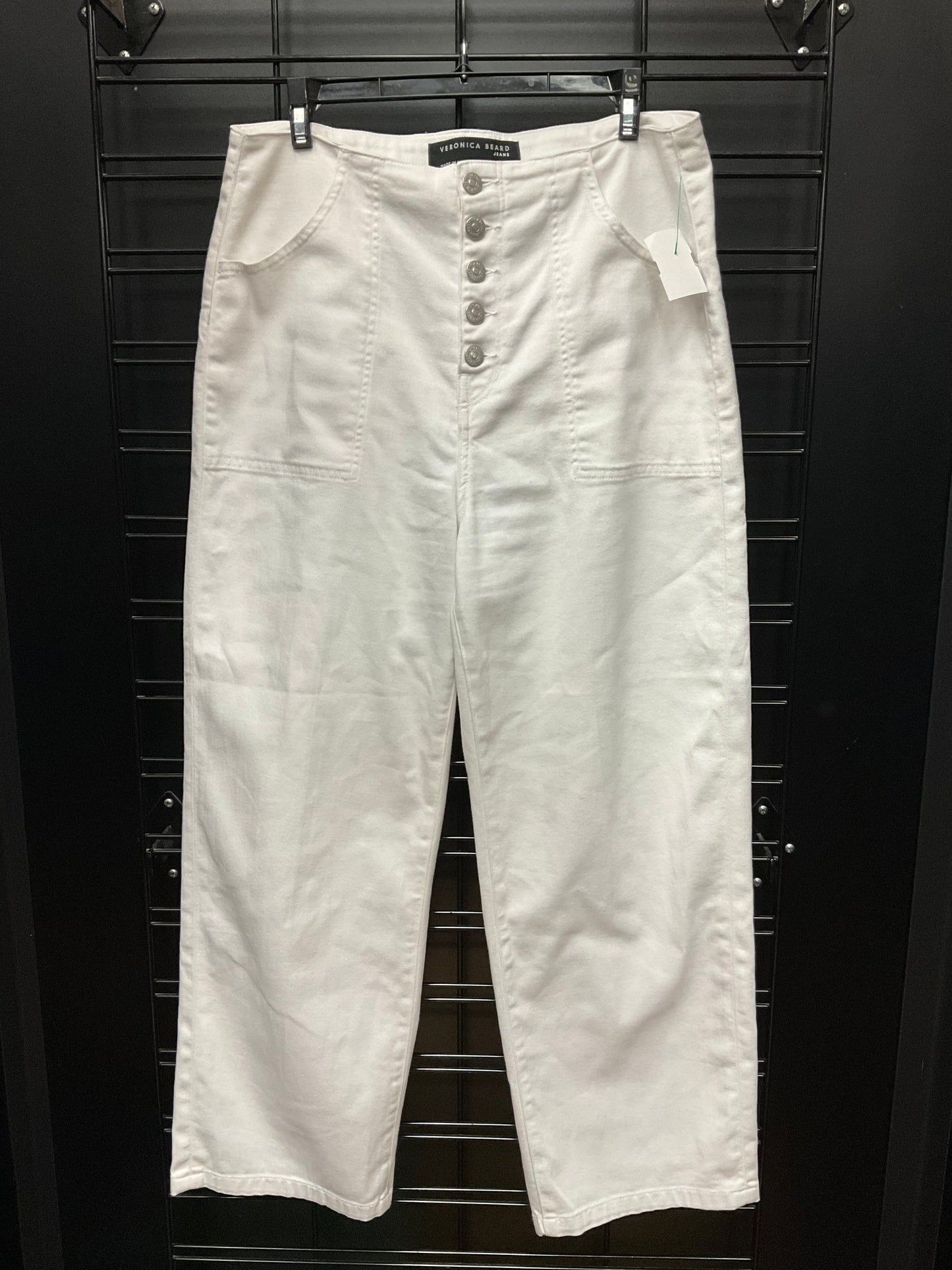 Jeans Wide Leg By Veronica Beard In White Denim, Size: 10