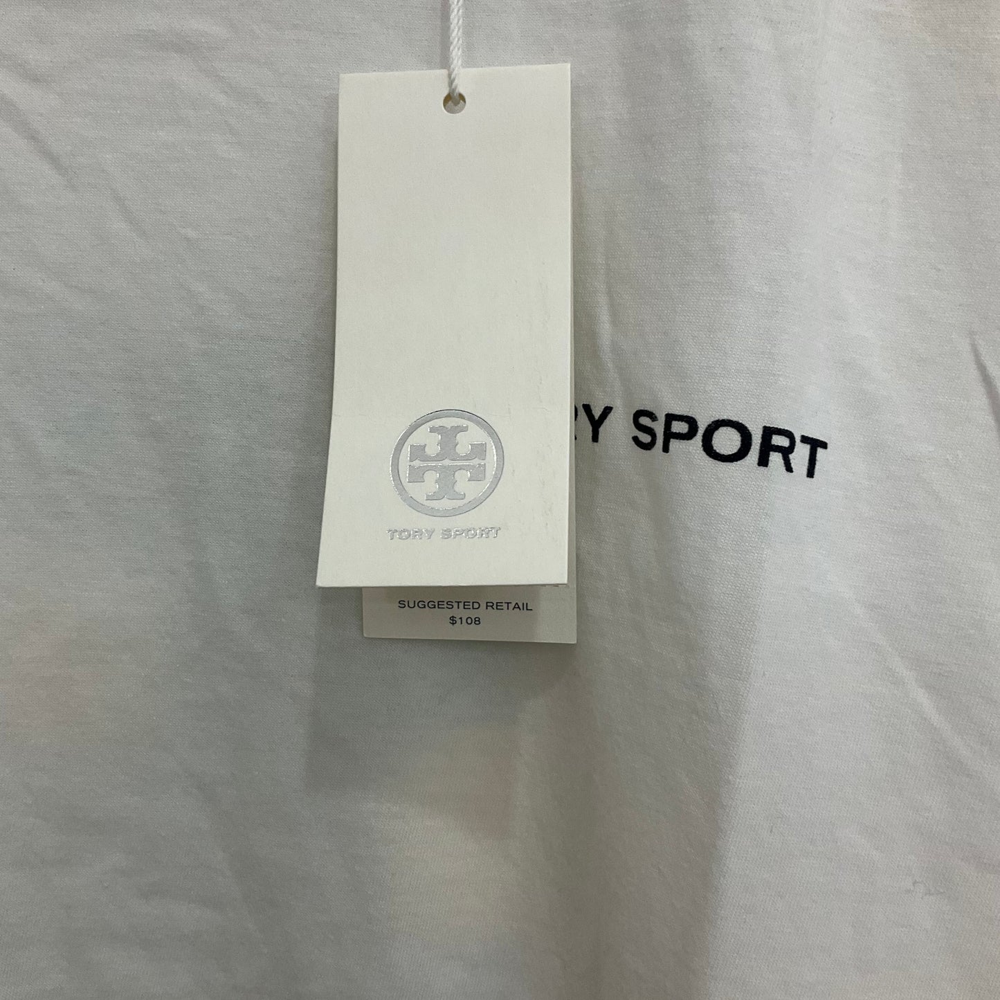 Athletic Top Short Sleeve By Tory Burch In White, Size: L