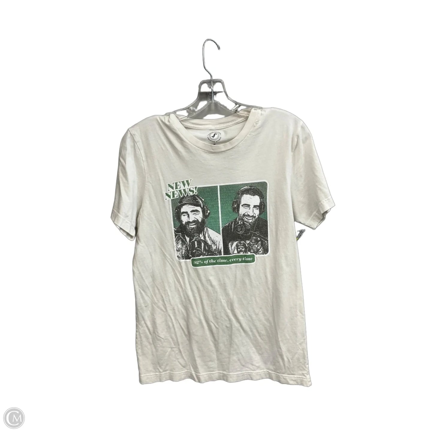 Top Short Sleeve By Clothes Mentor In White, Size: M