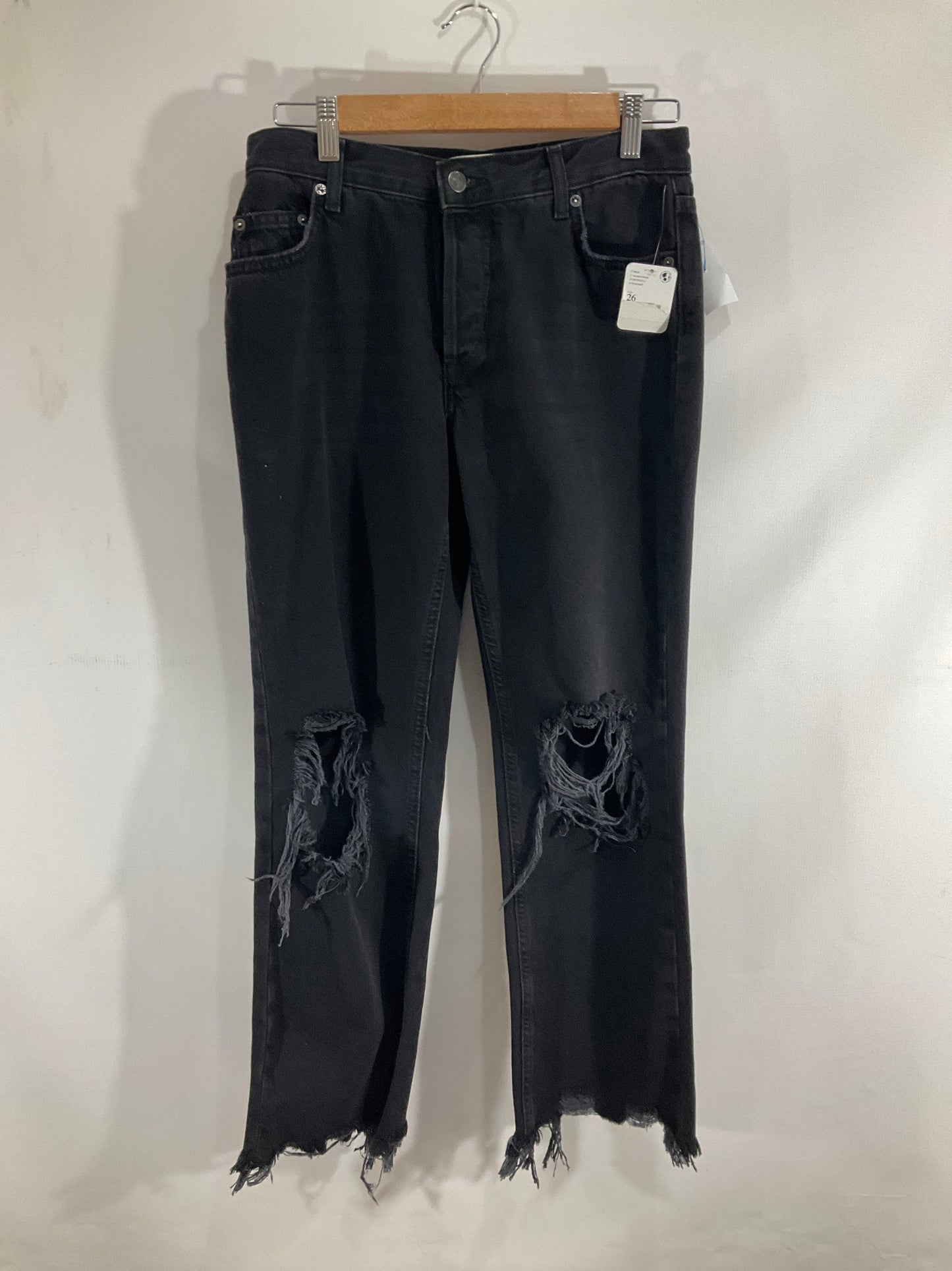 Jeans Straight By We The Free In Black Denim, Size: 2