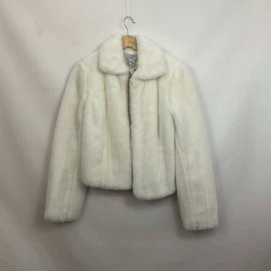 Jacket Faux Fur & Sherpa By Loft In White, Size: 2