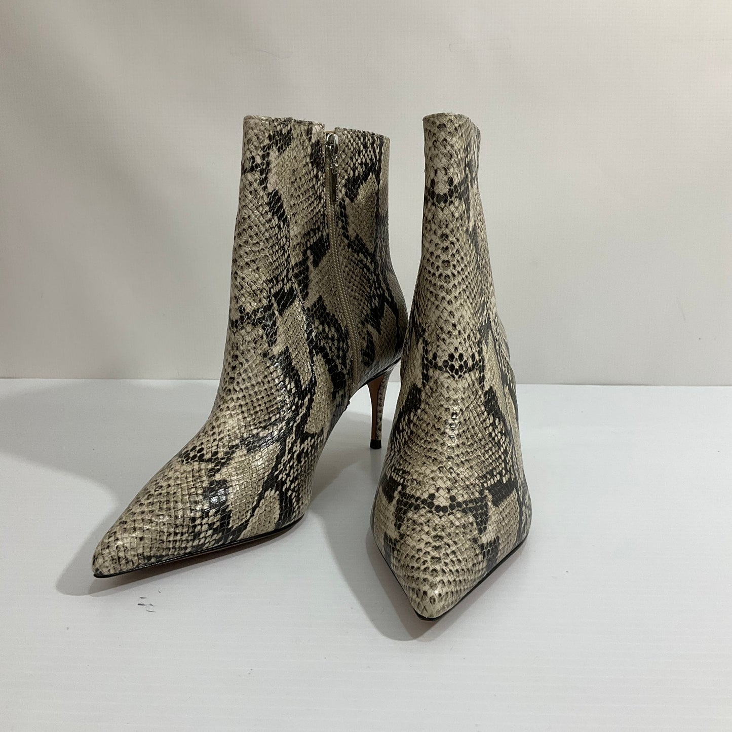 Boots Ankle Heels By Cmb In Snakeskin Print, Size: 8.5