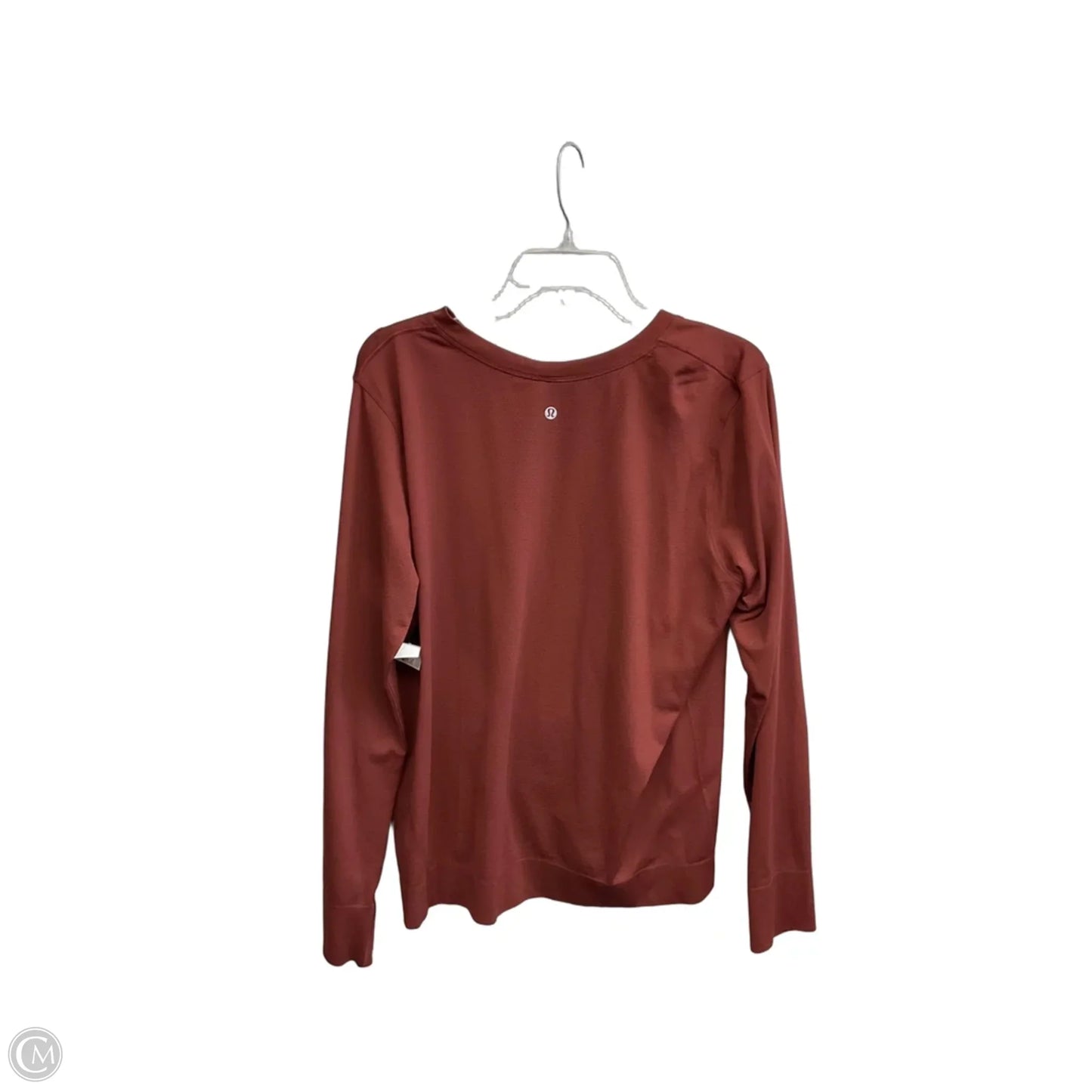 Athletic Top Long Sleeve Collar By Lululemon In Maroon, Size: L