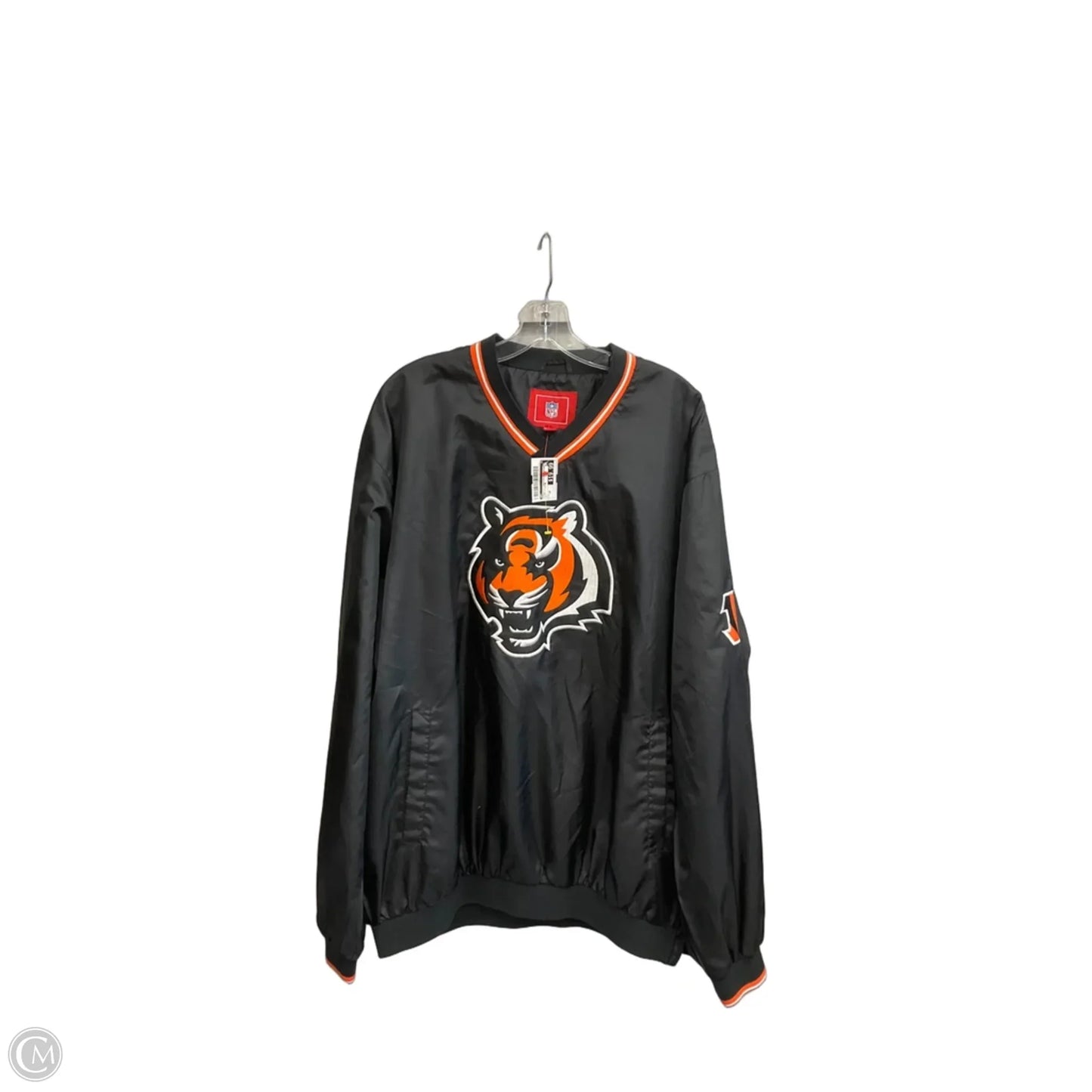 Athletic Sweatshirt Crewneck By Nfl In Black & Orange, Size: 2x