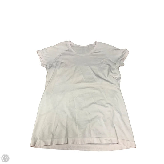 Athletic Top Short Sleeve By Lululemon In Pink, Size: Xl