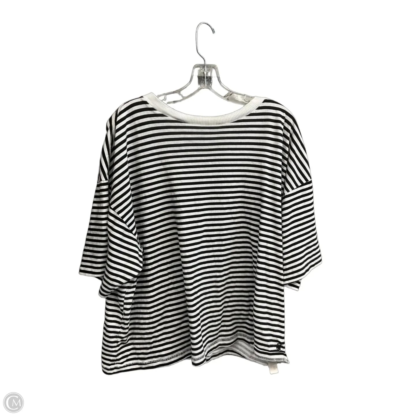 Top Short Sleeve Basic By Free People In Black & White, Size: L