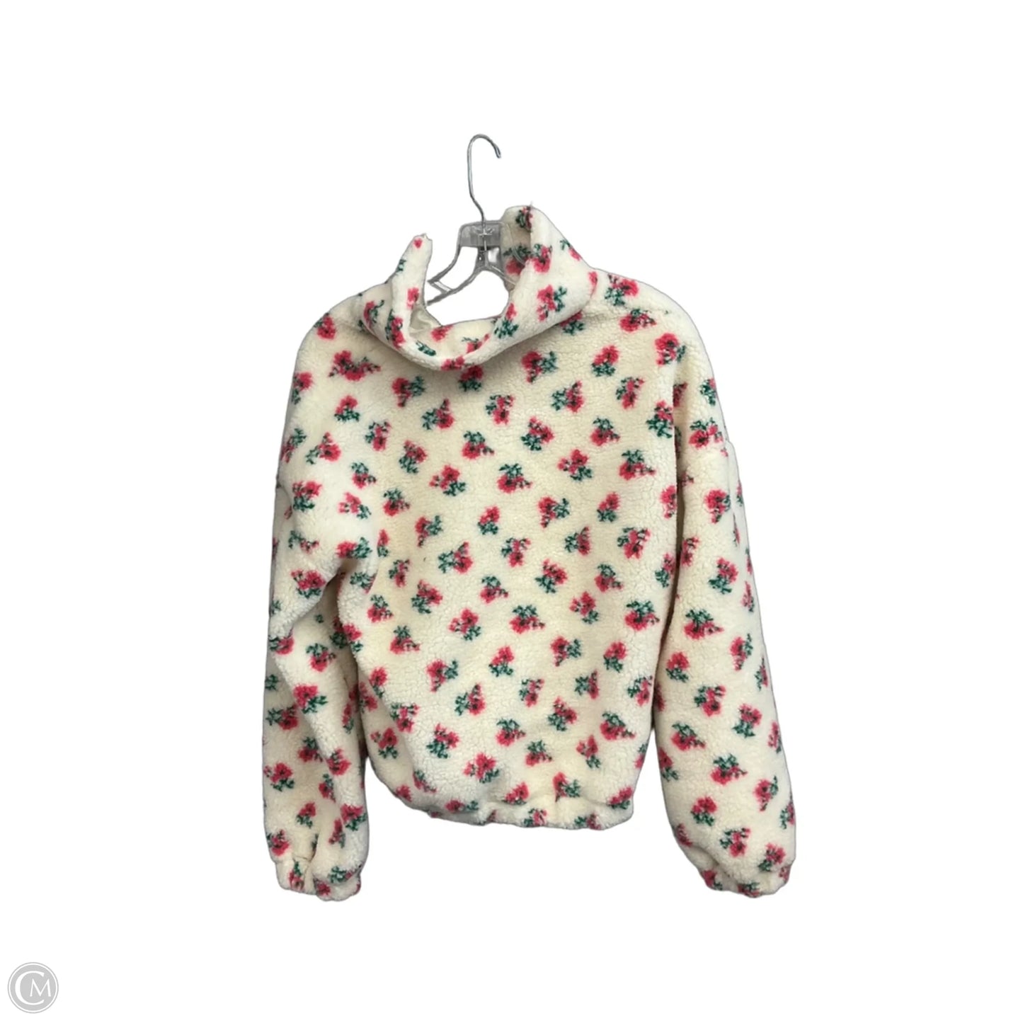 Jacket Fleece By Pink Lily In Floral Print, Size: S
