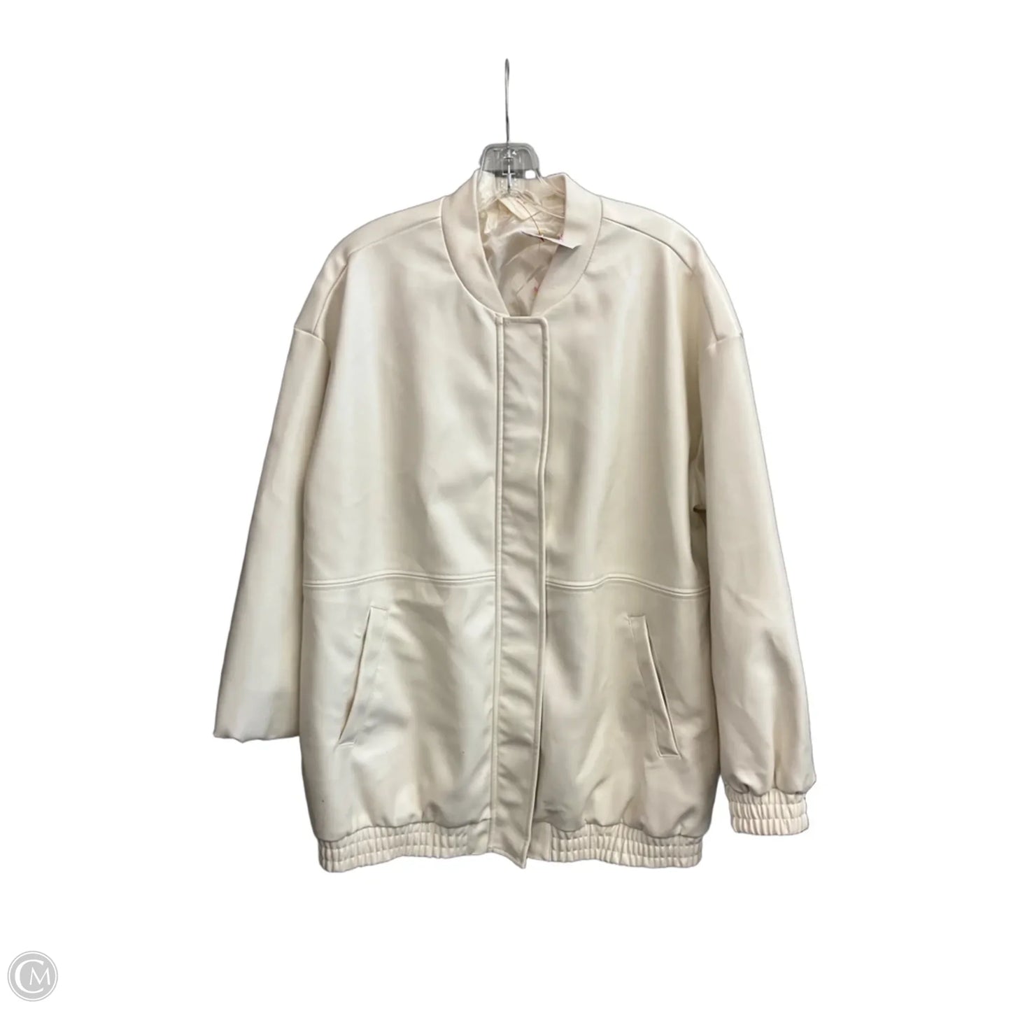 Jacket Leather By Anthropologie In Cream, Size: M