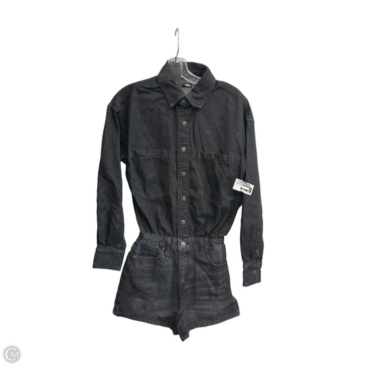 Romper By Fashion Nova In Black Denim, Size: Xs