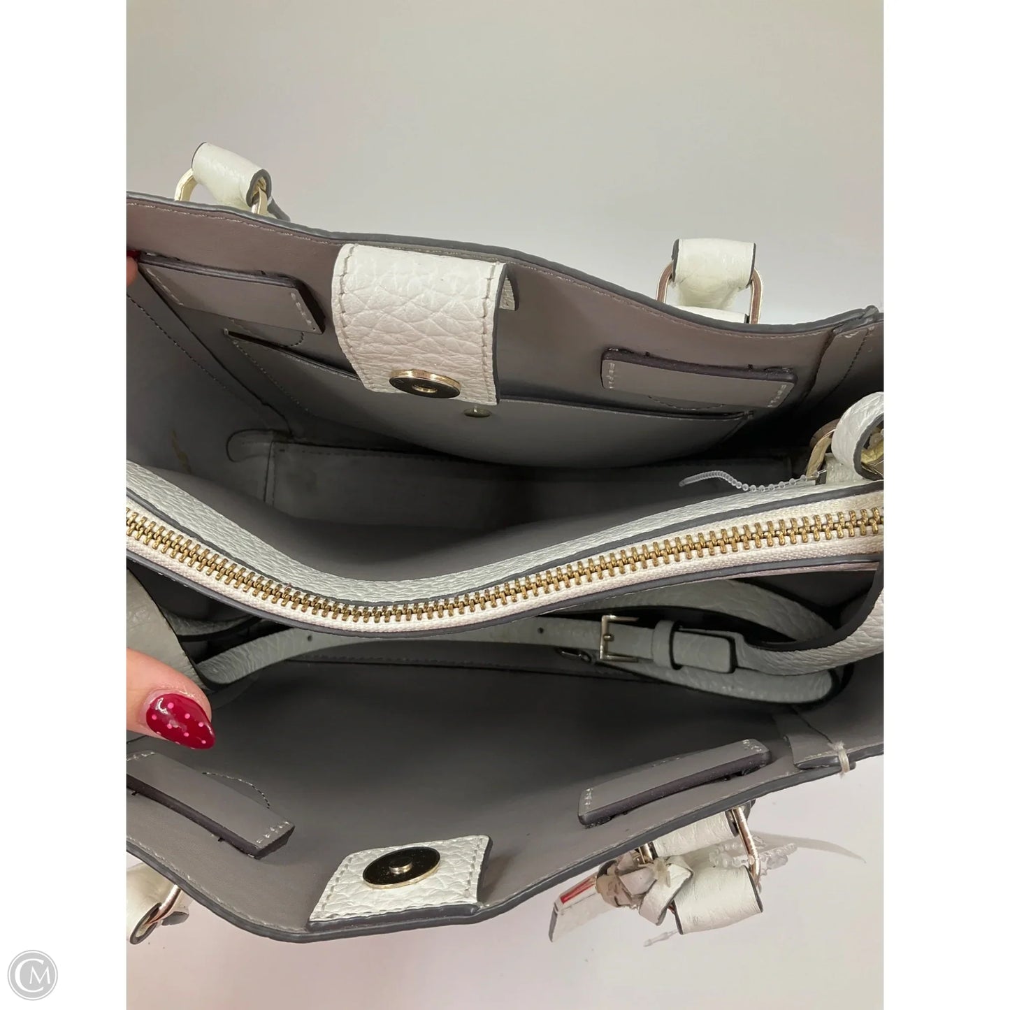 Handbag Designer By Kate Spade In White, Size:Medium