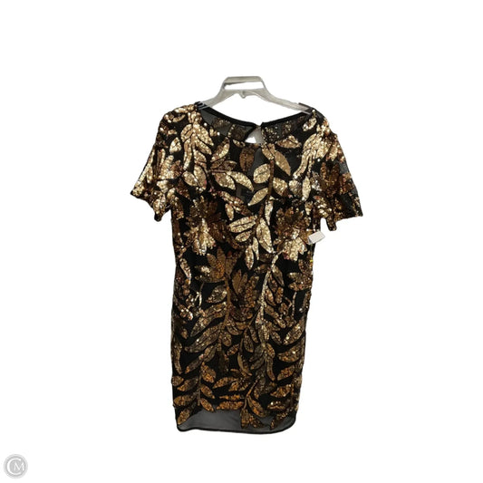 Dress Casual Midi By Anthropologie In Black & Gold, Size: Xs