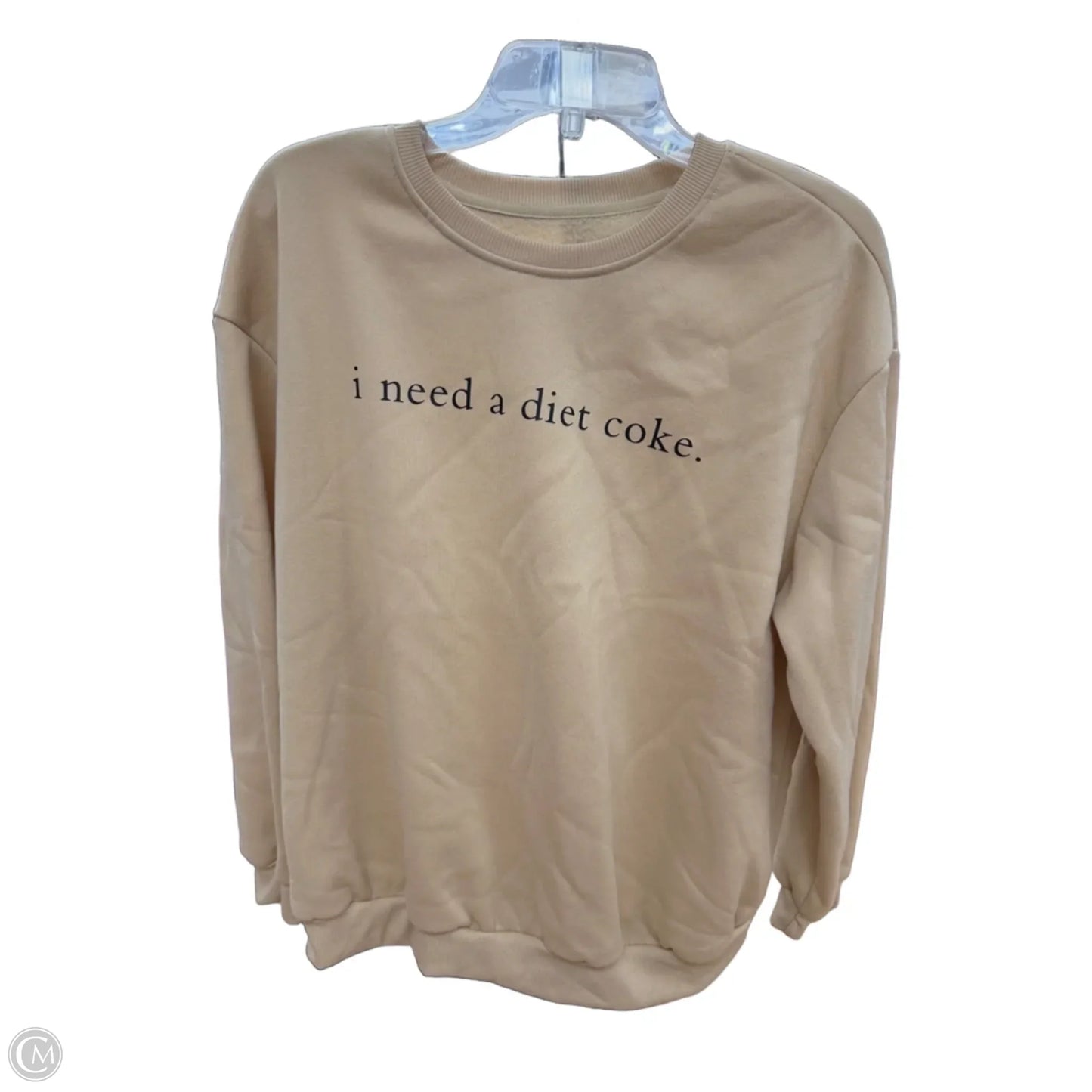 Sweatshirt Crewneck By Clothes Mentor In Tan, Size: Xl