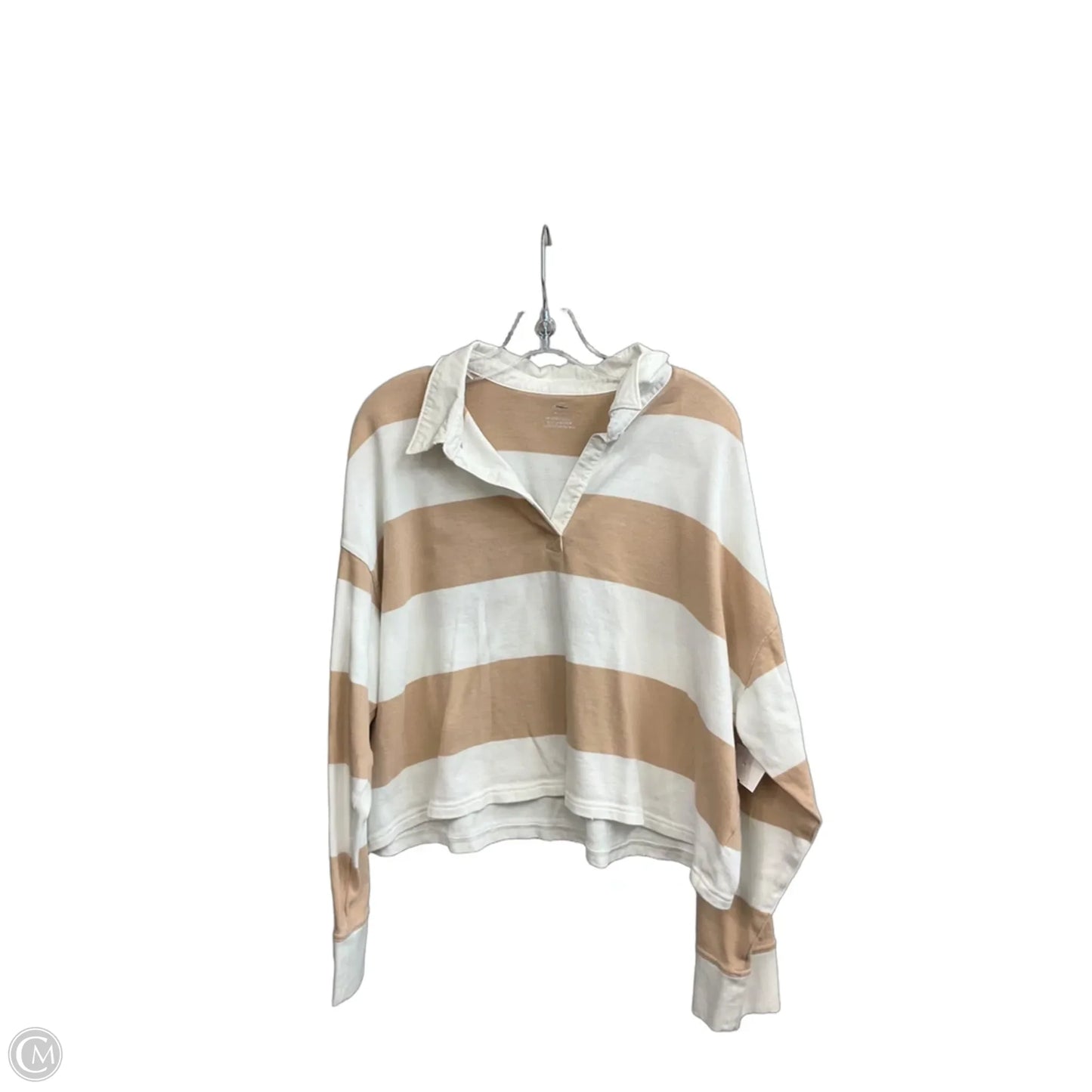 Top Long Sleeve By Aerie In Brown & White, Size: Xl