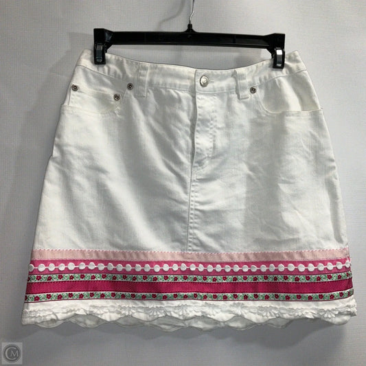 Skirt Mini & Short By Lilly Pulitzer In White Denim, Size: 0