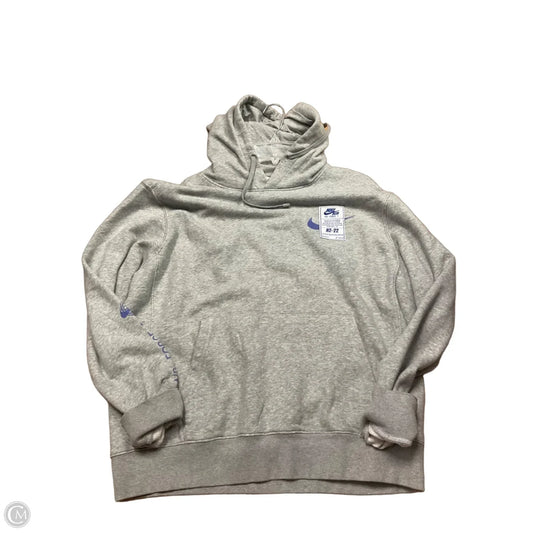Athletic Sweatshirt Hoodie By Nike In Grey, Size: Xl