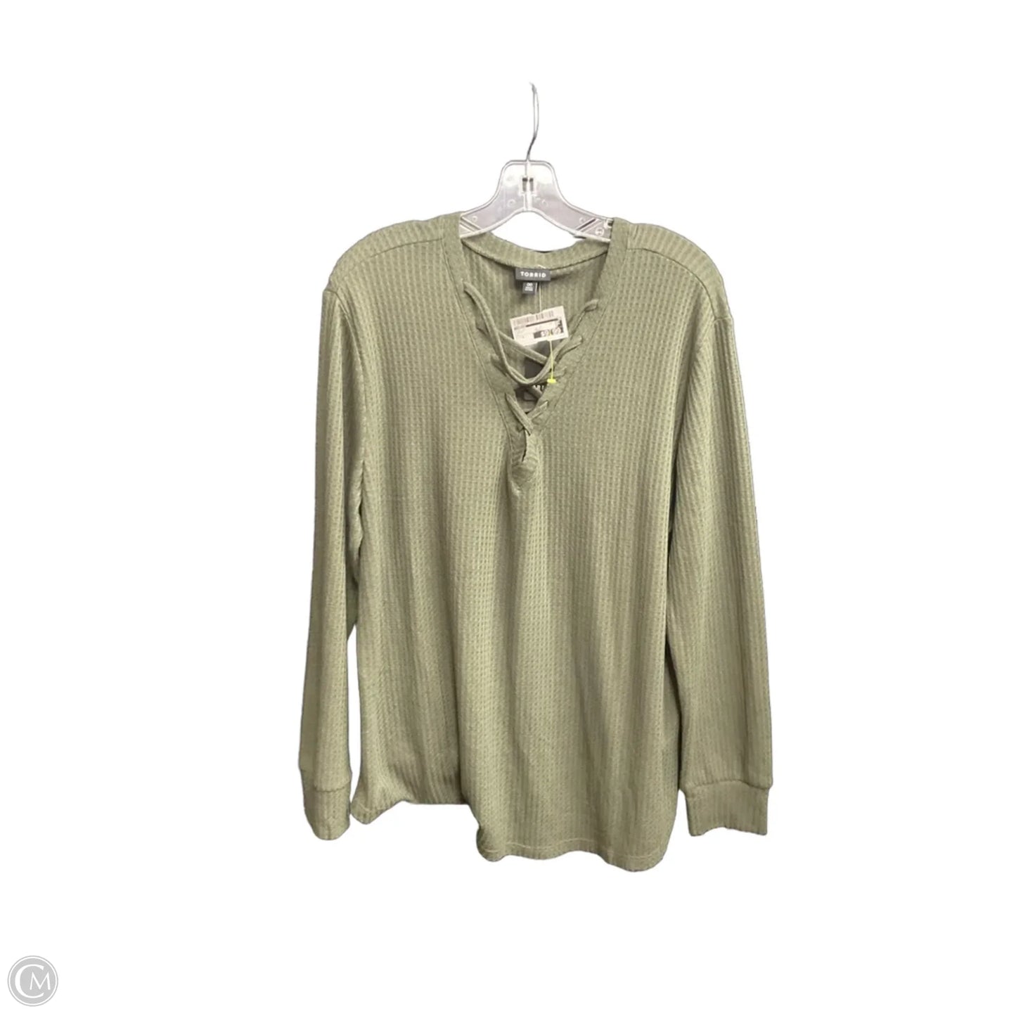 Top Long Sleeve By Torrid In Green, Size: M