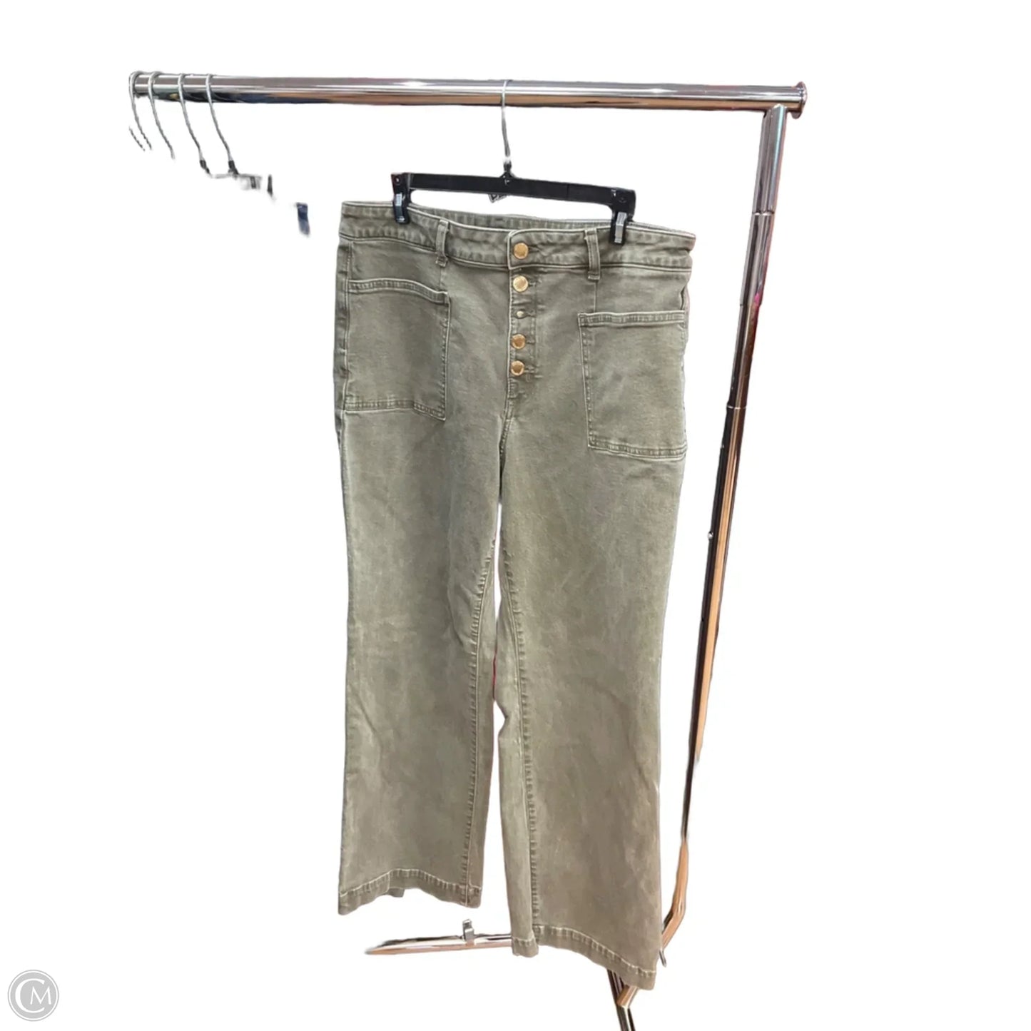 Jeans Wide Leg By Michael By Michael Kors In Green Denim, Size: 12