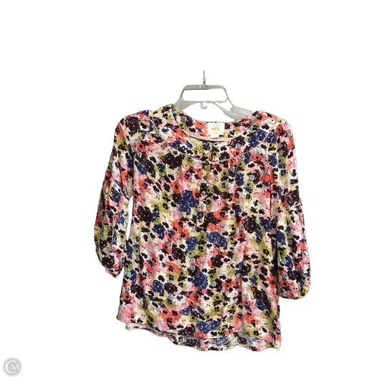 Top 3/4 Sleeve By Maeve In Multi-colored, Size: 0