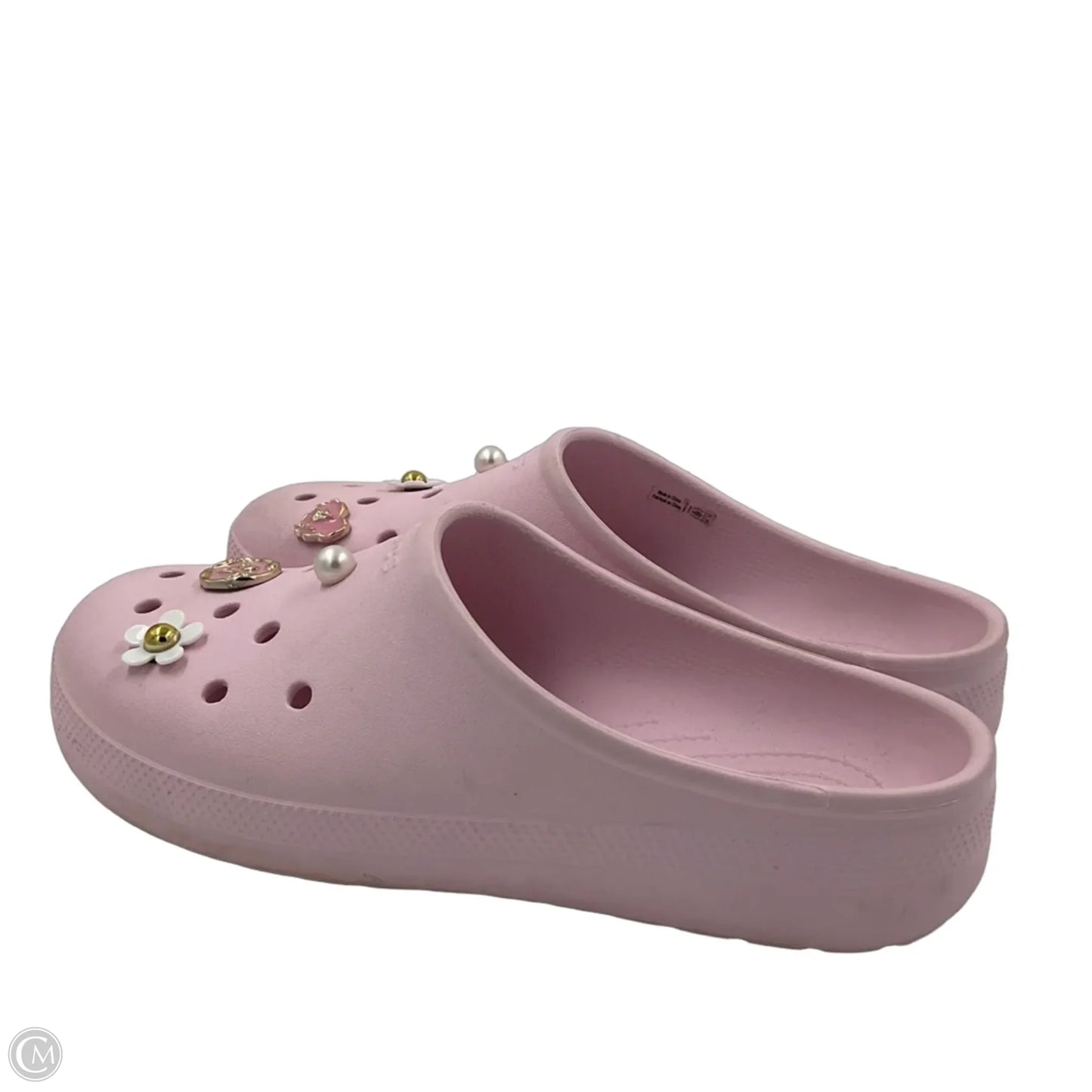 Sandals Flats By Crocs In Pink, Size: 9