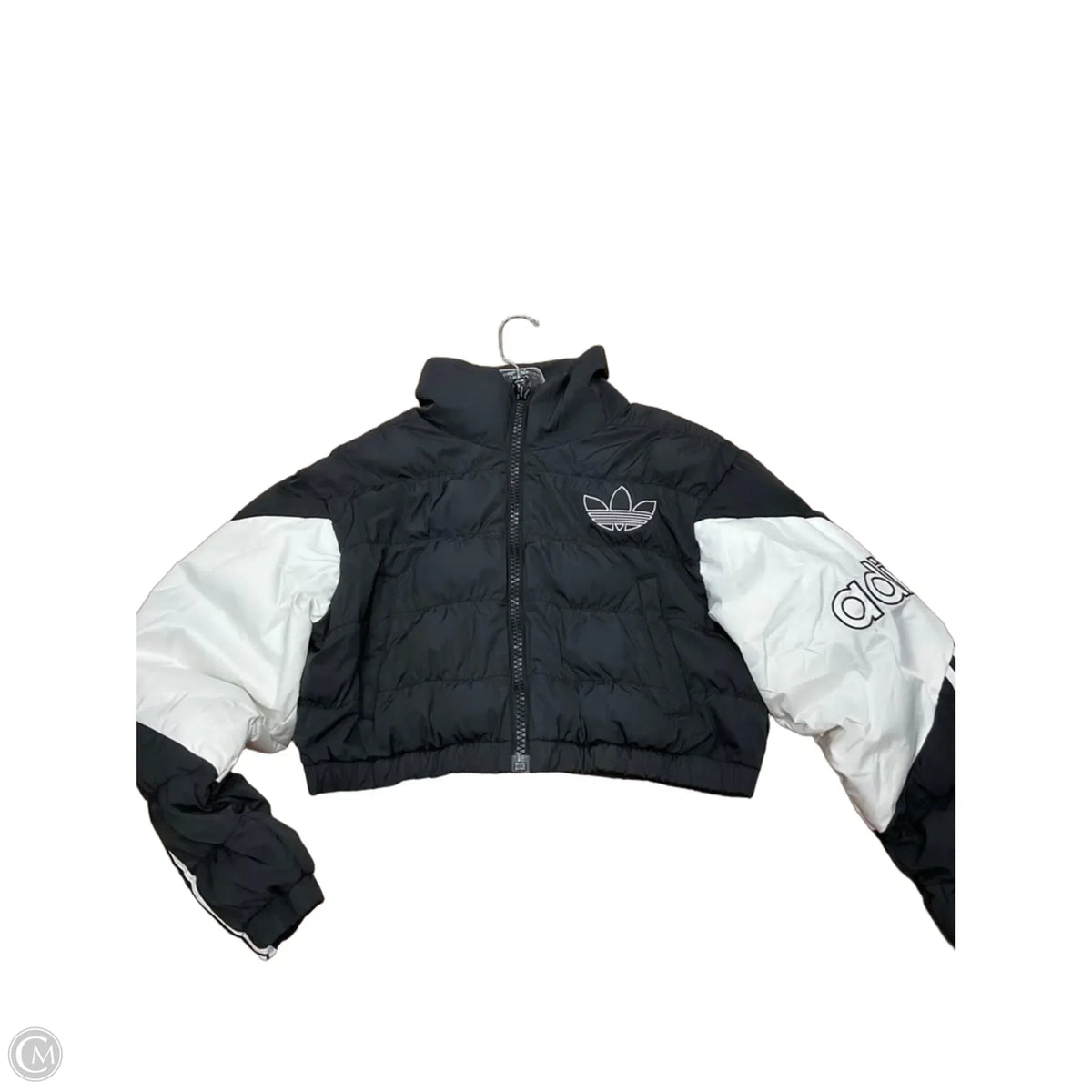 Jacket Puffer & Quilted By Adidas In Black & White, Size: L