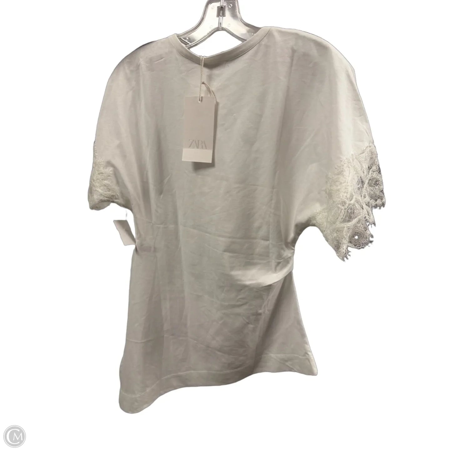 Top Short Sleeve Basic By Zara In White, Size: L