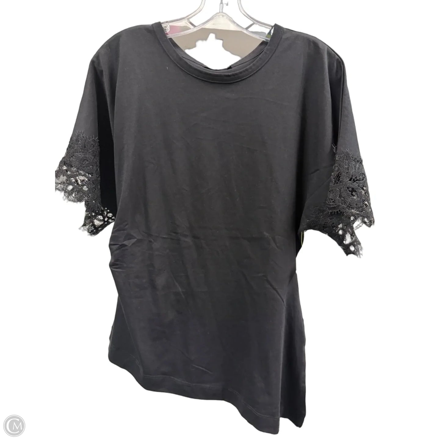 Top Short Sleeve Basic By Zara In Black, Size: L