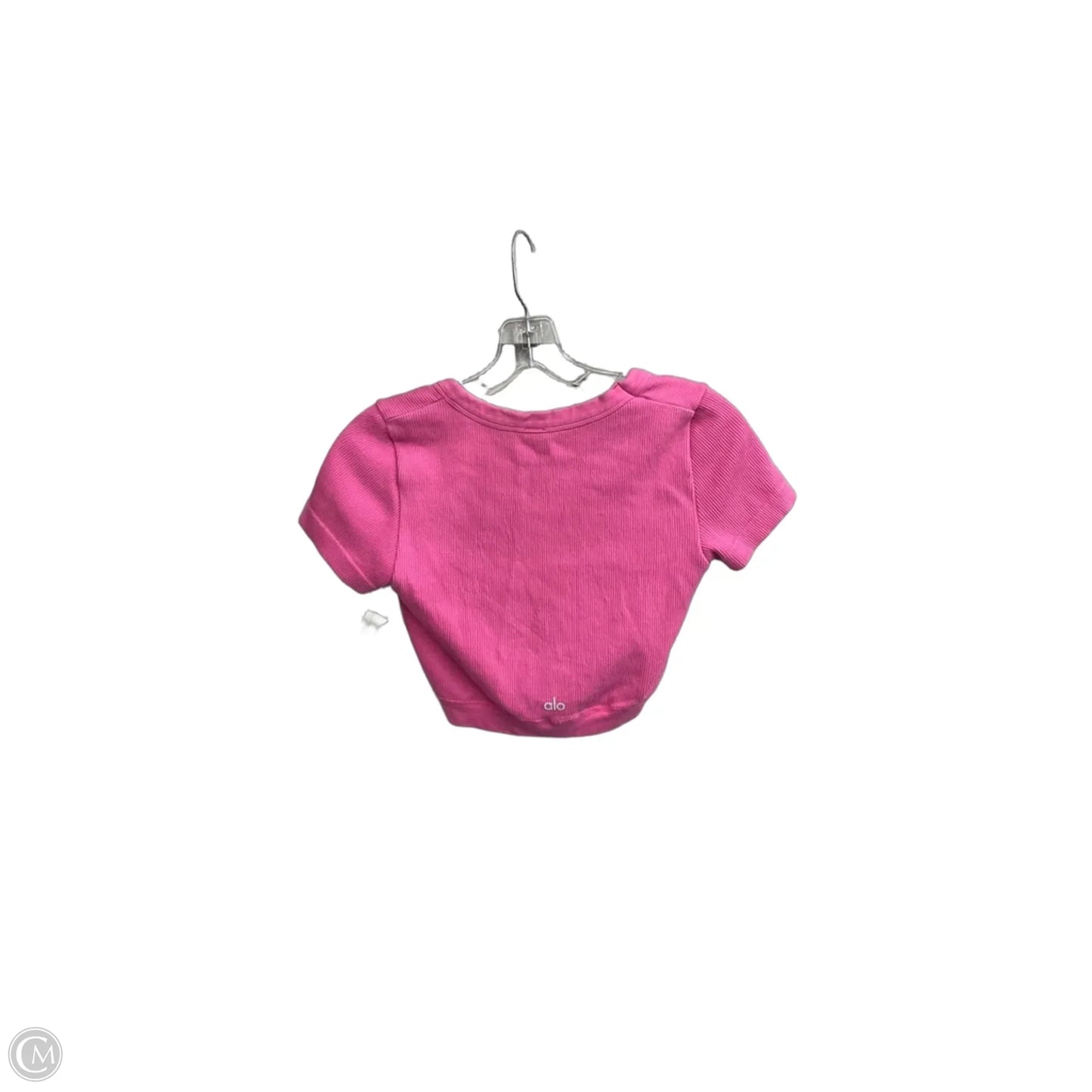 Top Short Sleeve By Alo In Pink, Size: S
