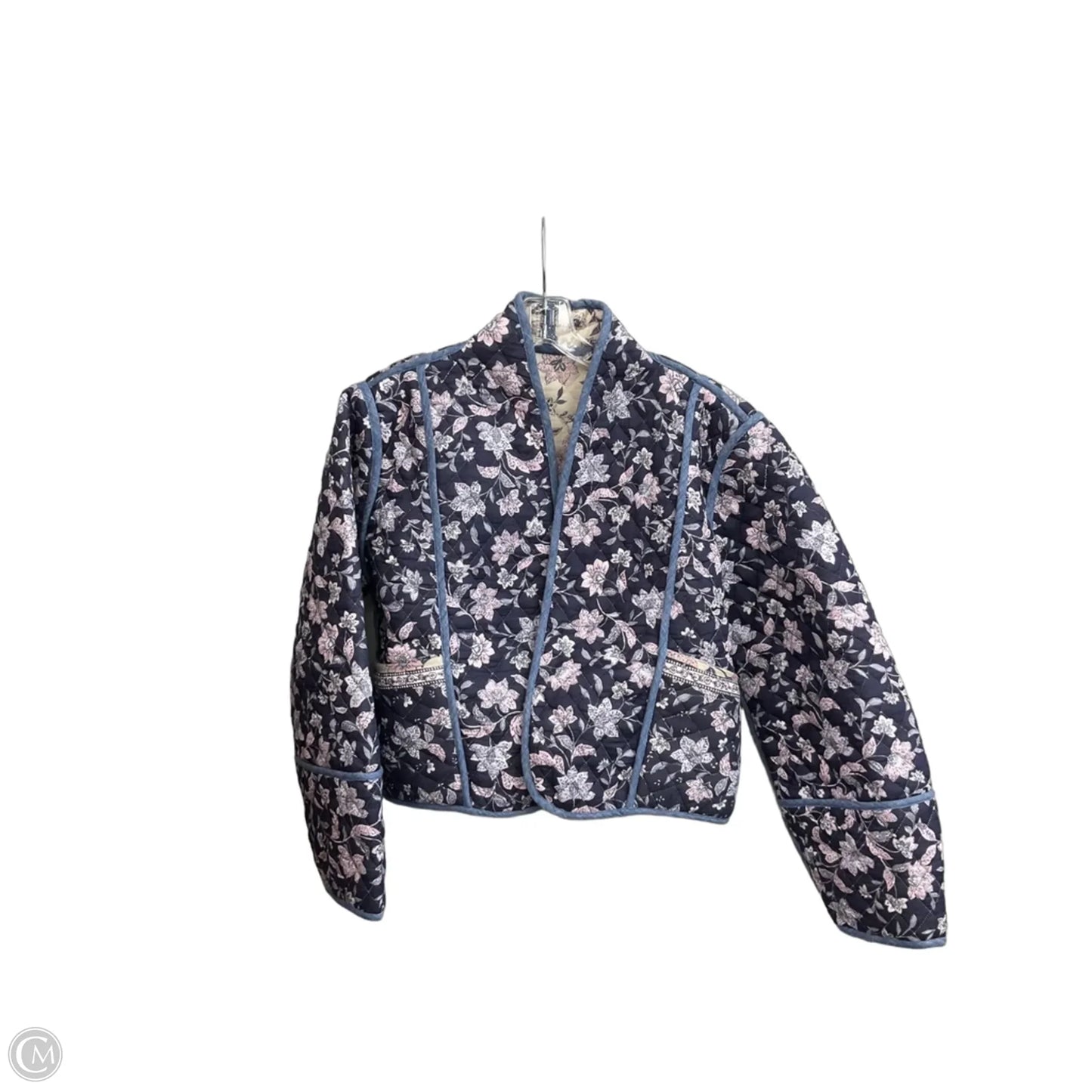 Jacket Puffer & Quilted By Mango In Blue, Size: L