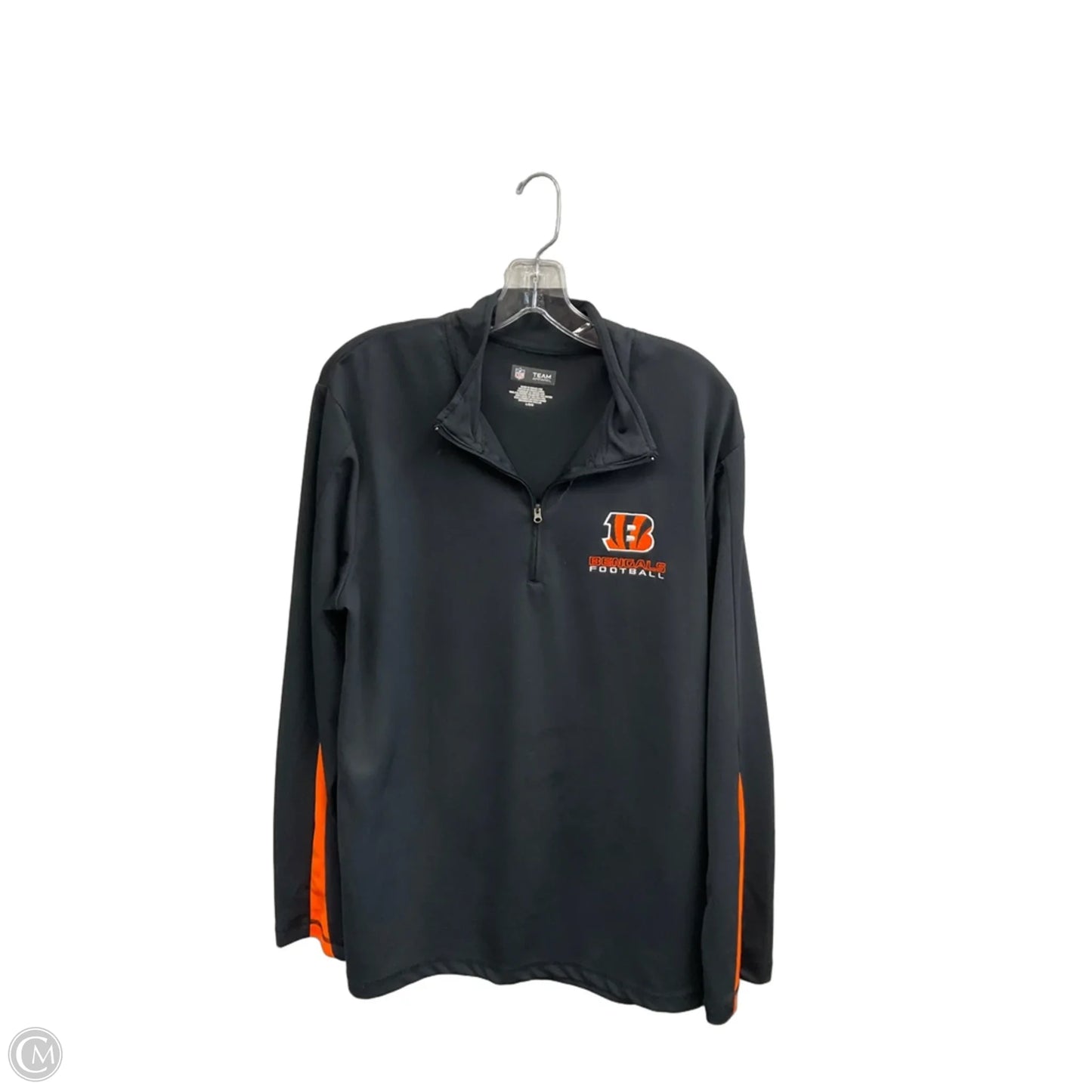 Athletic Top Long Sleeve Collar By Nfl In Black, Size: L