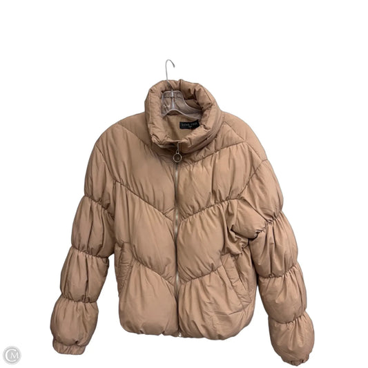 Coat Puffer & Quilted By Love Tree In Tan, Size: L
