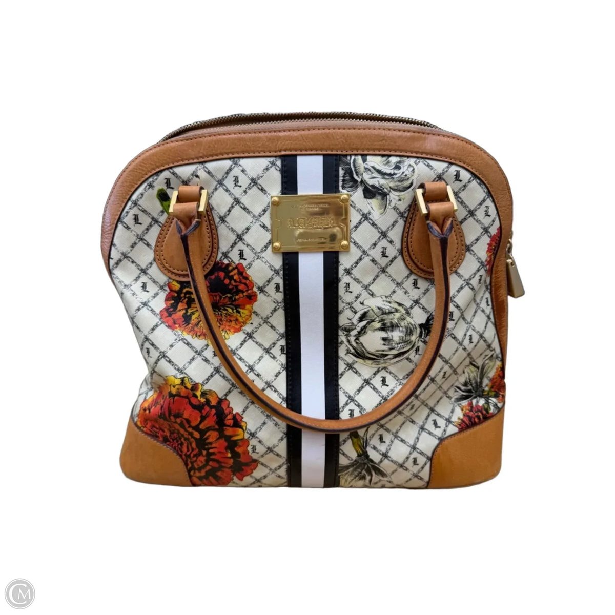 Handbag Leather By Lamb, Size: Large