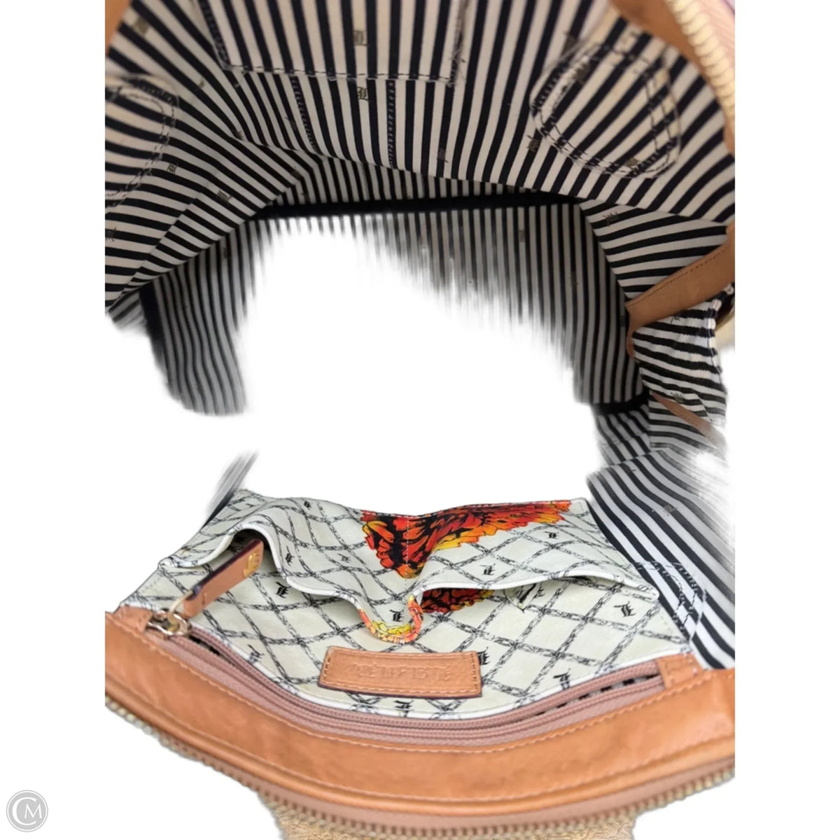 Handbag Leather By Lamb, Size: Large