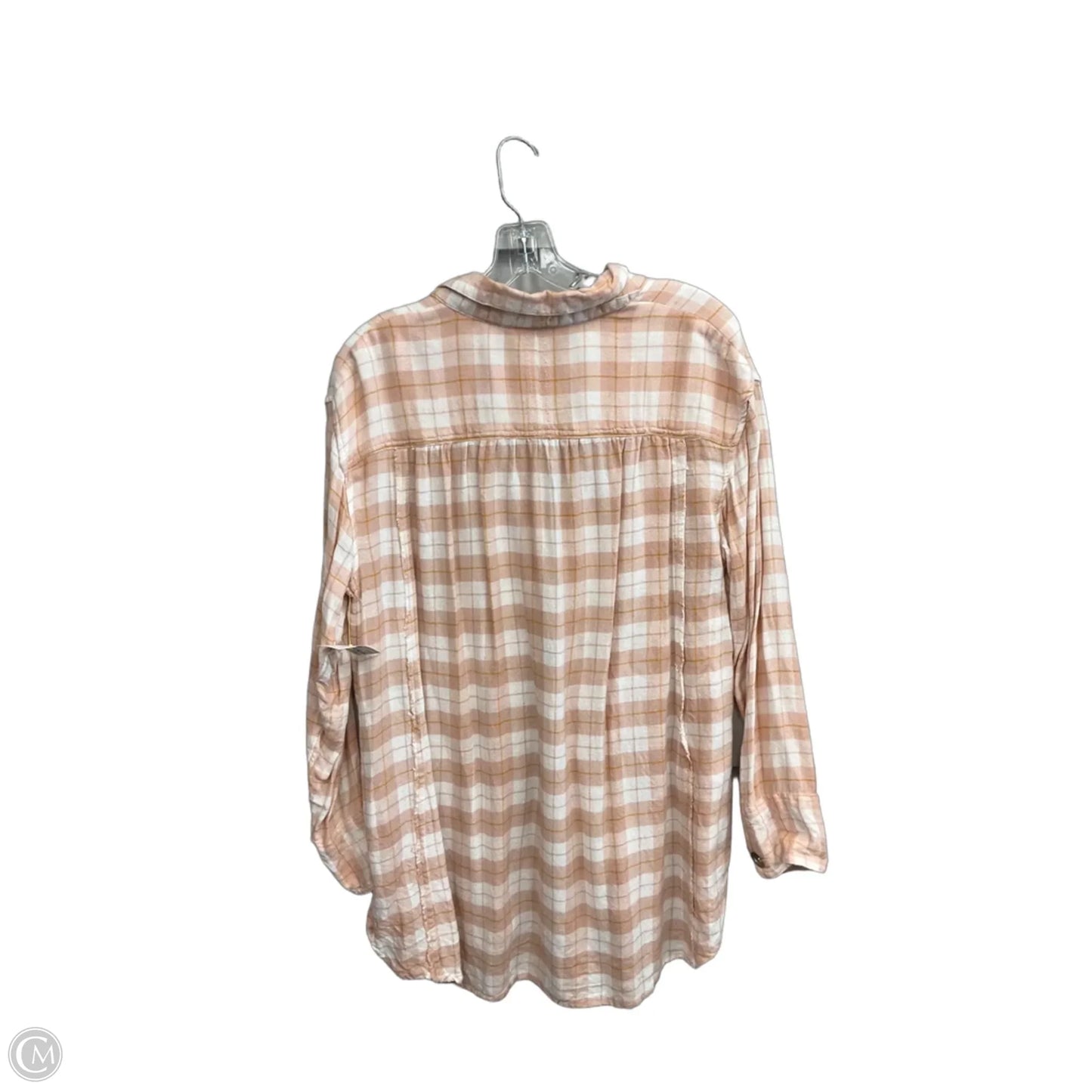 Top Long Sleeve By Free People In Plaid Pattern, Size: M