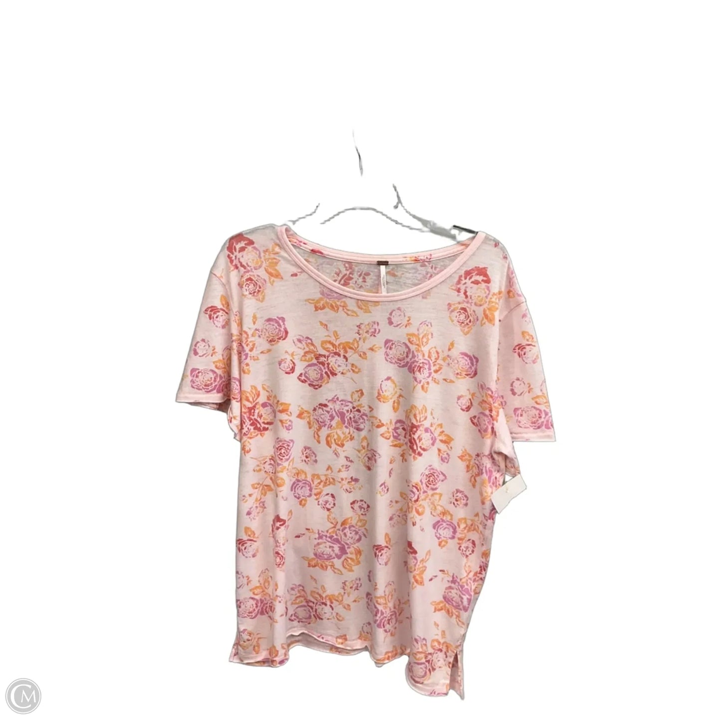 Top Short Sleeve By Free People In Floral Print, Size: M