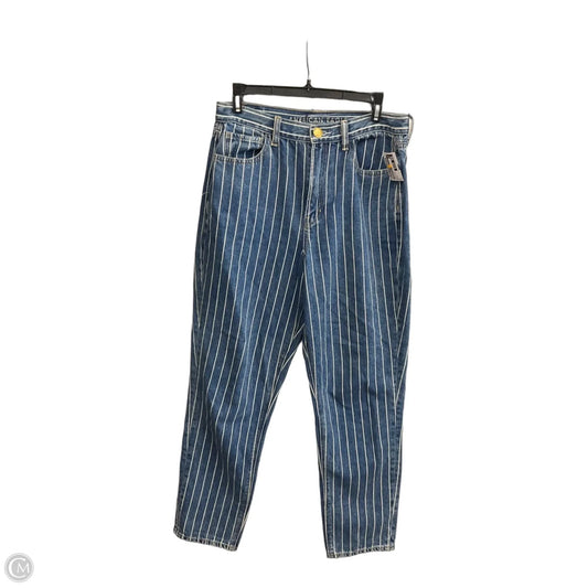 Jeans Straight By American Eagle In Blue Denim, Size: 8