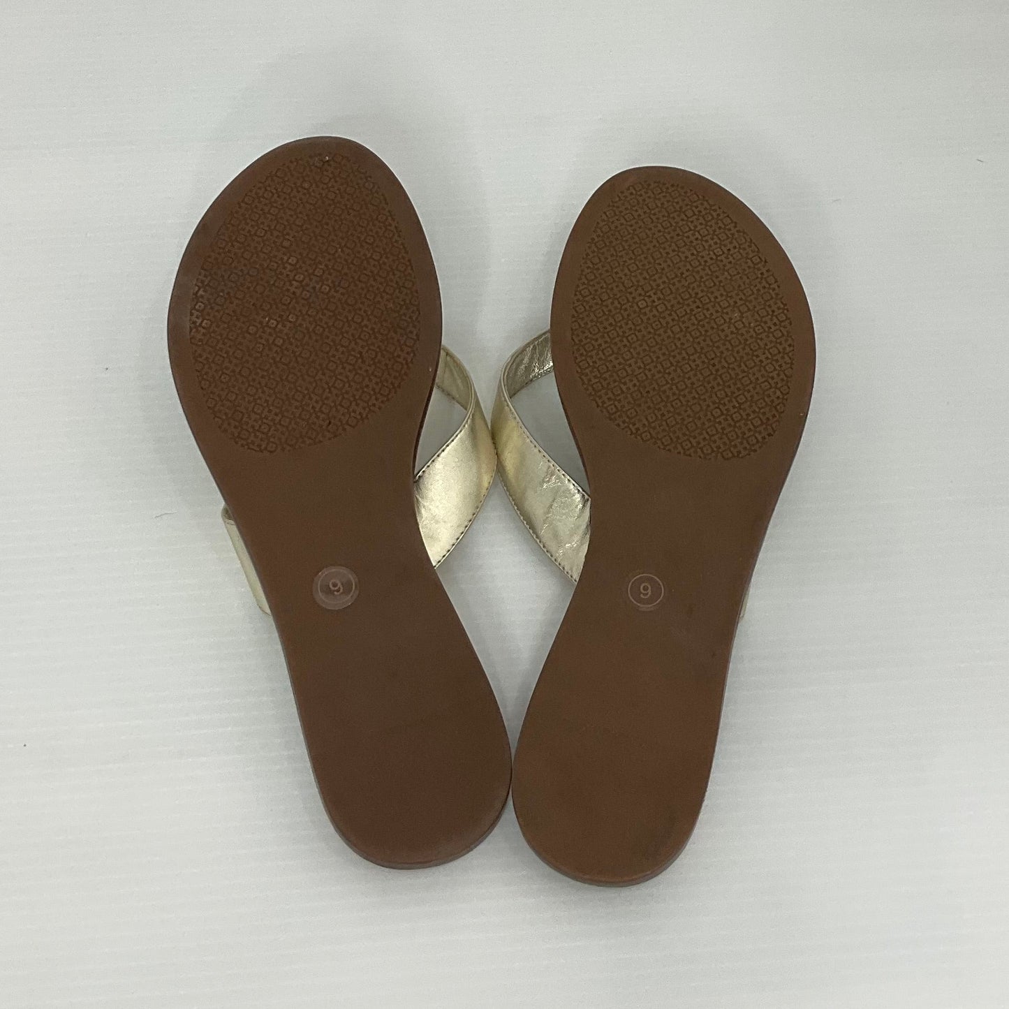Gold Sandals Designer Tory Burch, Size 9