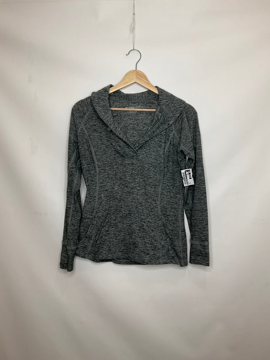 Grey Athletic Top Long Sleeve Collar Beyond Yoga, Size S
