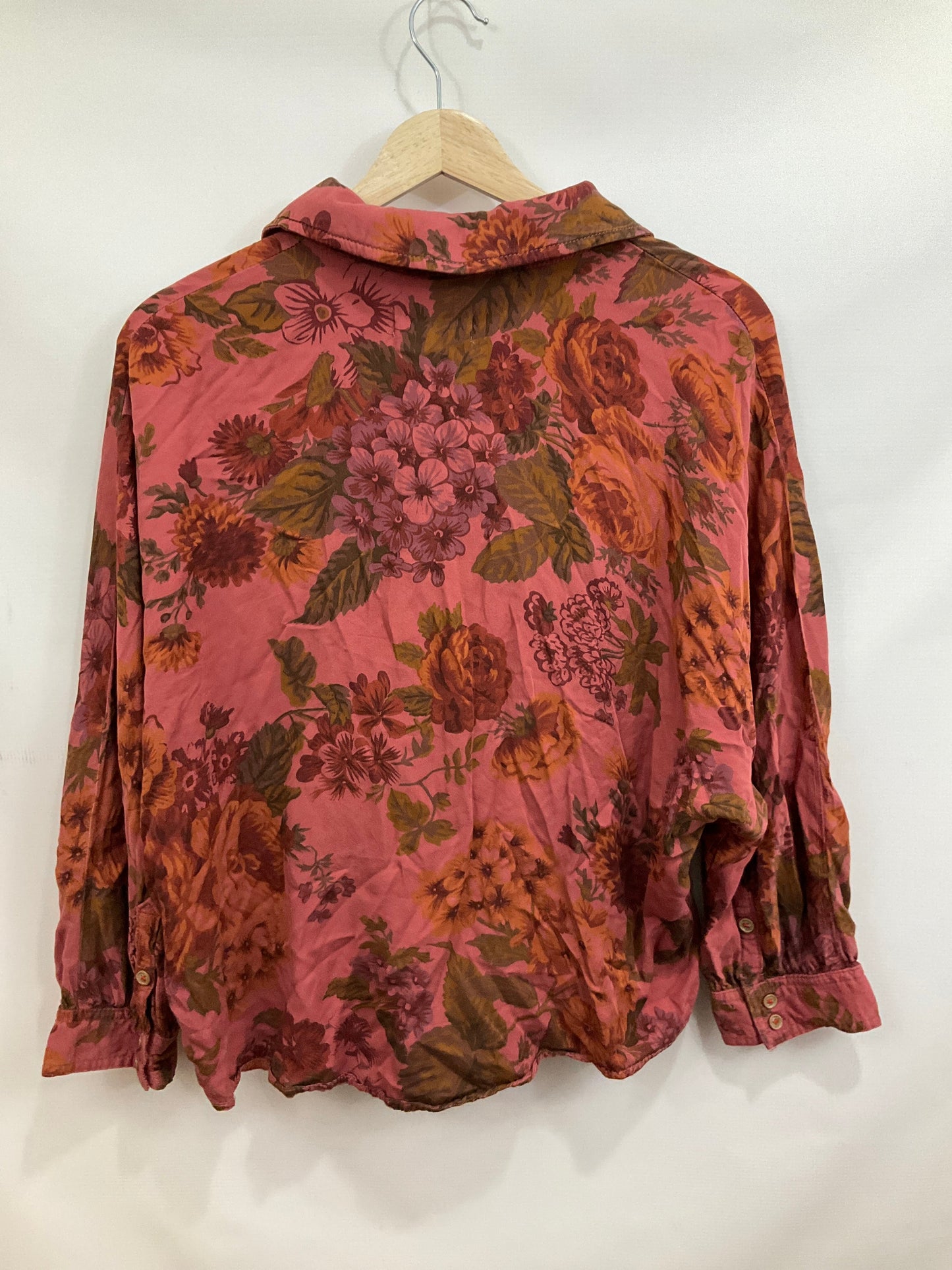 Top Long Sleeve By Anthropologie In Orange, Size: S