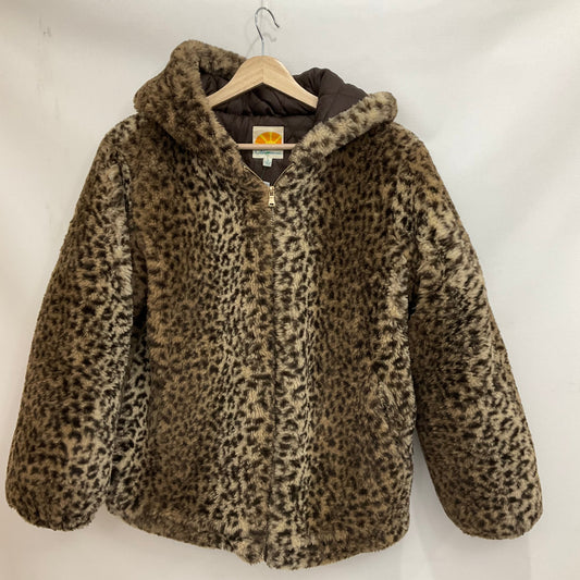 Jacket Faux Fur & Sherpa By C And C In Animal Print, Size: S