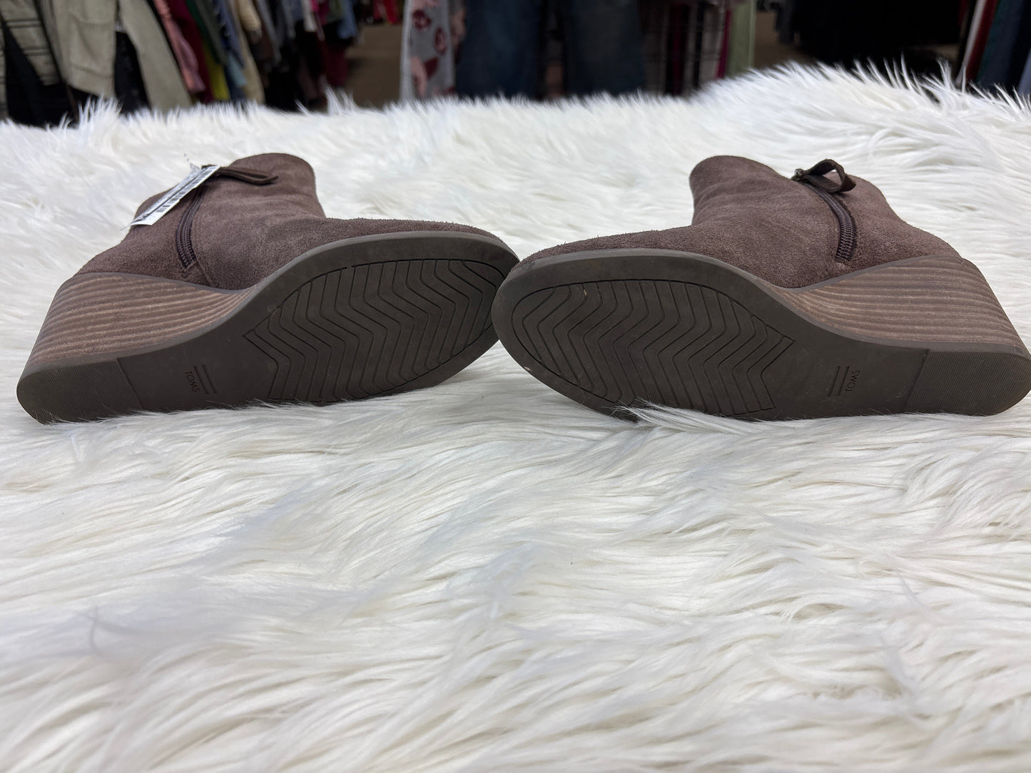 Boots Ankle Heels By Toms In Brown, Size:7